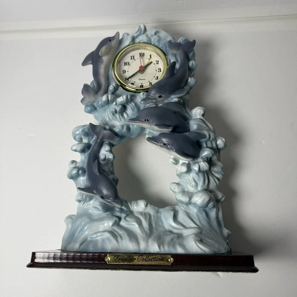 Dolphin Pendulum Clock Polyresin Premier Collection‎ Quartz Table Clock